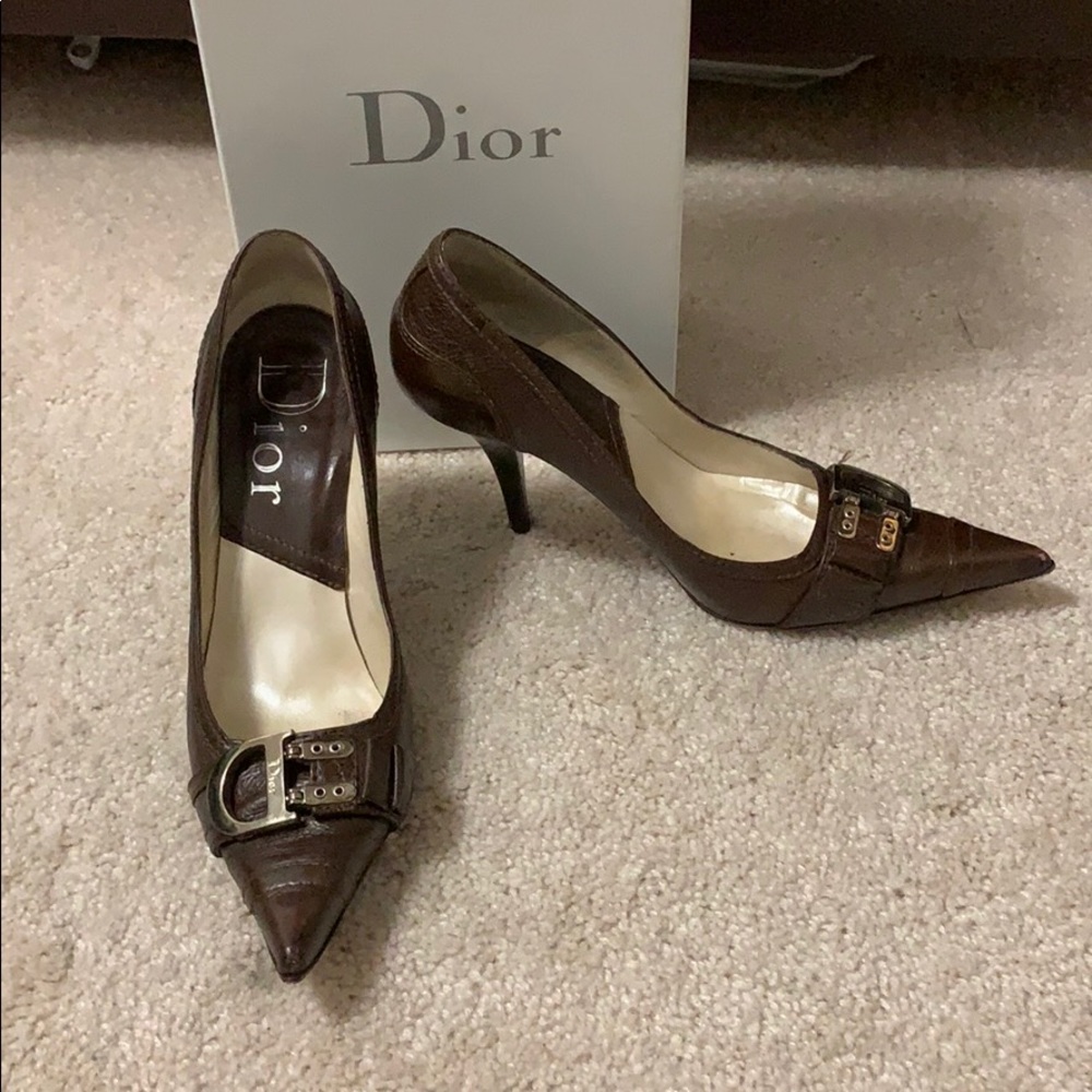 Gently used brown Dior pumps